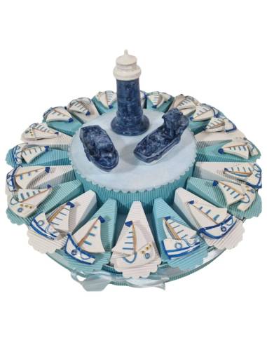 Bomboniere tema mare barchette torta bomboniera portaconfetti battesimo