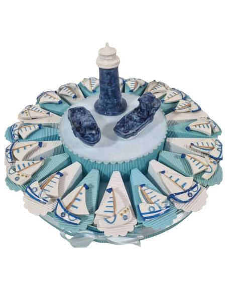 Bomboniere tema mare barchette torta bomboniera portaconfetti battesimo