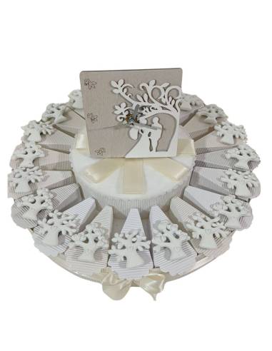 Bomboniere matrimonio albero della vita magnete torta portaconfetti