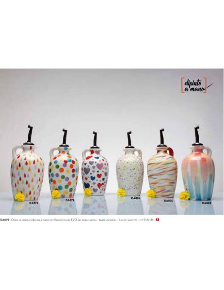 Oliera ceramica dipinta a mano Cuorematto bomboniere