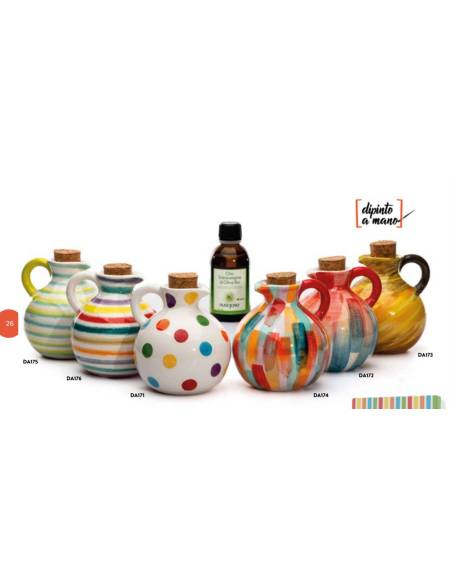 Oliera ceramica bomboniere Cuorematto dipinte a mano offerte