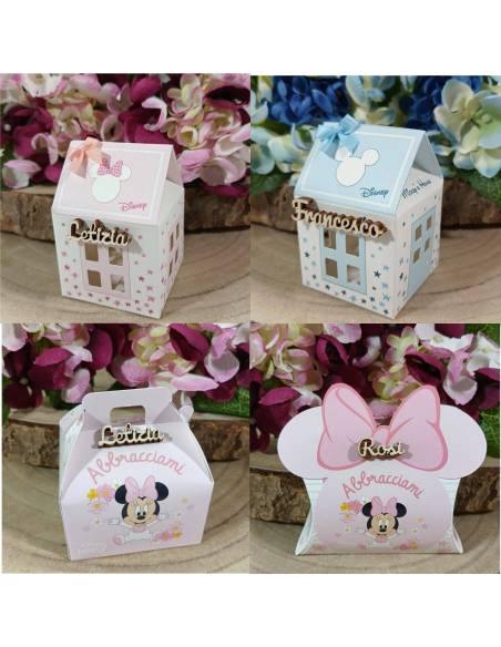 Scatoline portaconfetti Disney Minnie e Topolino con nome