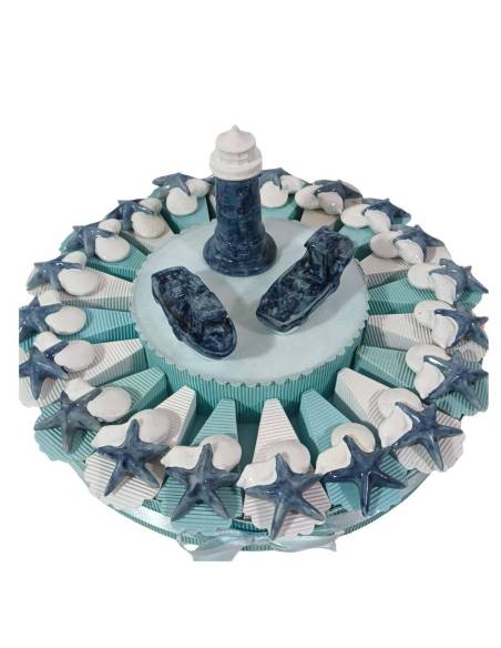 Torta bomboniere online tema mare conchiglie ceramica