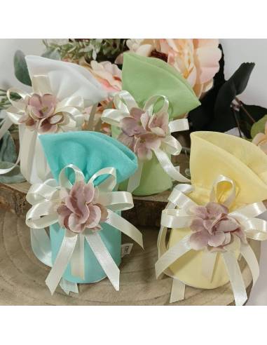 Sacchetti bomboniere in tessuto con cilindro