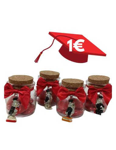 Vasetti in vetro fai da te a forma di anfora con gufetti laurea argentati assortiti