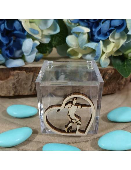 Bomboniere calcio scatoline portaconfetti calciatore cuore