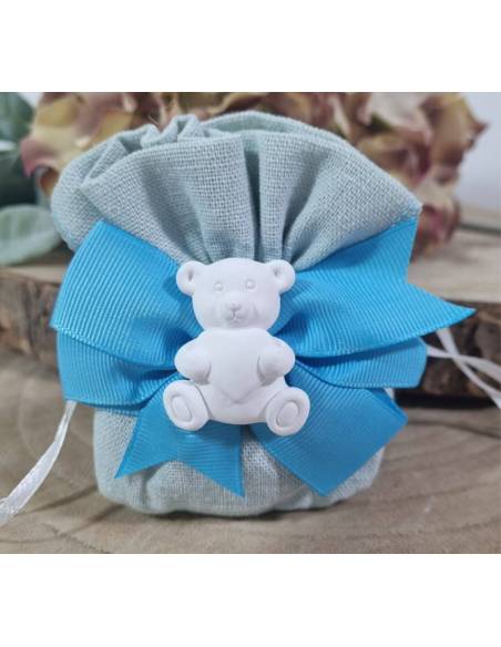 Sacchetti nascita in juta per bomboniere