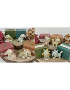 Bomboniere stock in ceramica animaletti cagnolini e gatti