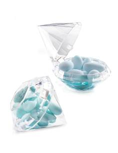 Scatoline portaconfetti a forma di diamante di plexiglas