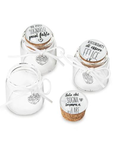 Vasetti portaconfetti per bomboniere frasi e cuore albero della vita