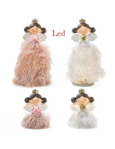 Bomboniere principesse luce led rosa e bianche coroncina in testa