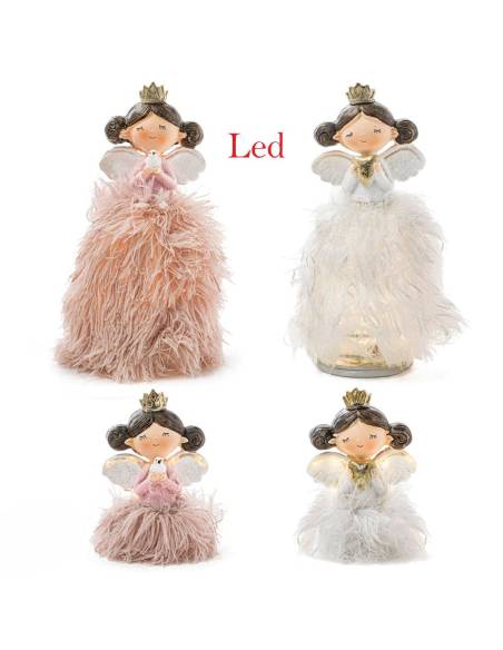 Bomboniere principesse luce led rosa e bianche coroncina in testa