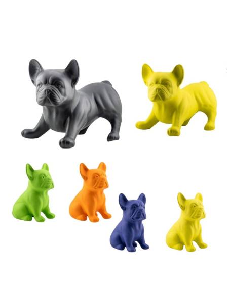 Bomboniere cagnolini bulldog statuette colorate polvere di ceramica