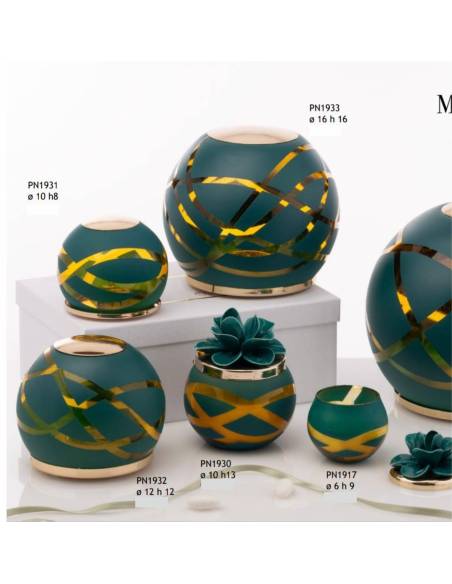 Candele bomboniere e lampada Pienne Moderna verde oro