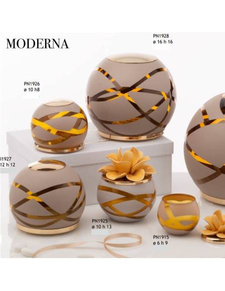 Candele bomboniere e lampada Pienne Moderna tortora oro