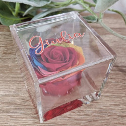 Rose stabilizzate multicolor per bomboniere arcobaleno