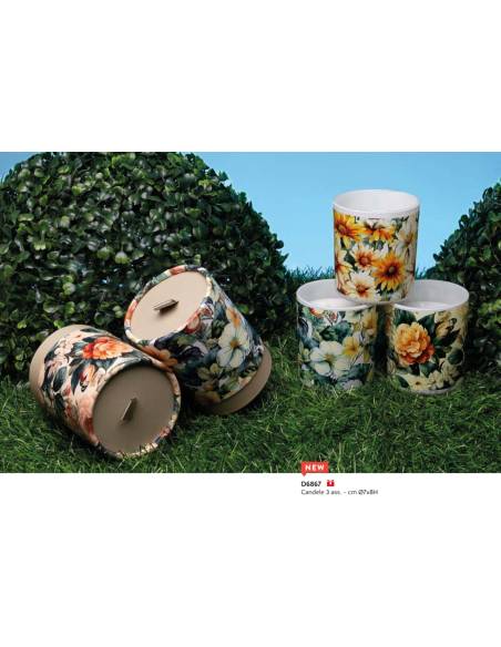 Candele profumate bomboniere Cuorematto tema floreale