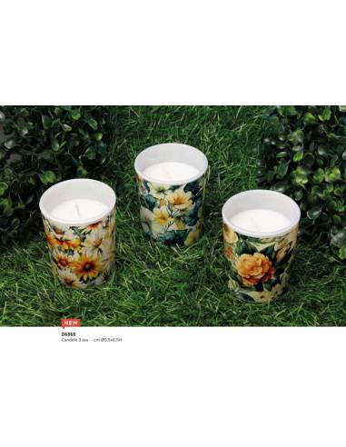 Candele profumate bomboniere Cuorematto tema floreale | Sindy Bomboniere