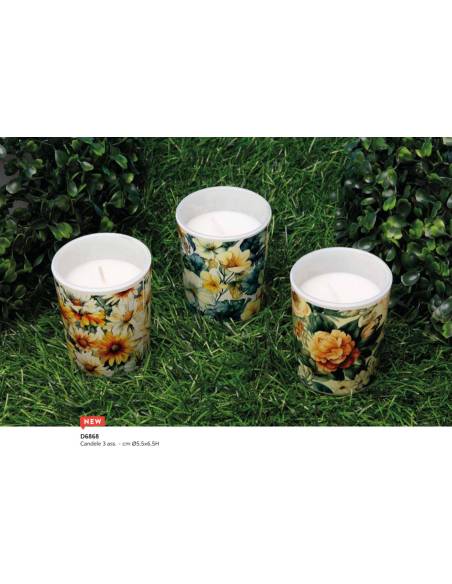 Candele profumate bomboniere Cuorematto tema floreale | Sindy Bomboniere