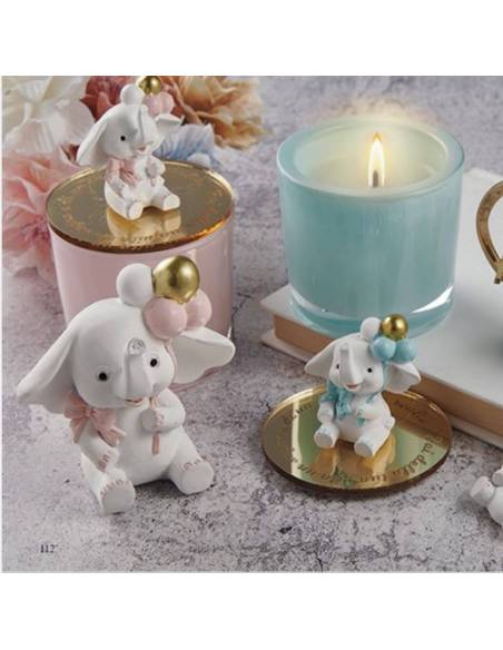 Bomboniere Battesimo candele elefante palloncini