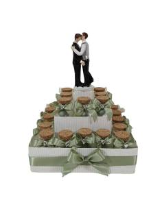 Torte bomboniere matrimonio civile uomini vasetti confetto + bigliettino