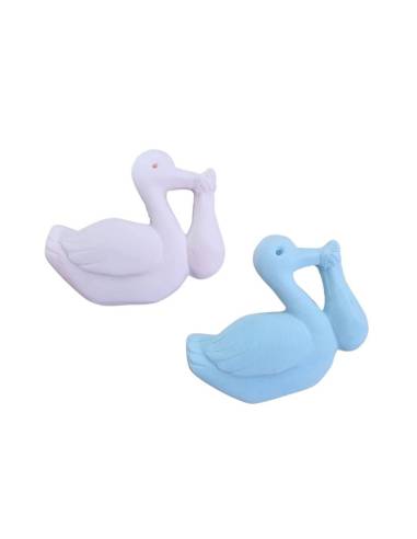 Gessetti per bomboniere nascita cicogna celeste e rosa