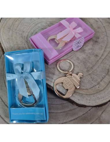 Bomboniere Battesimo utili apribottiglia portachiavi biberon