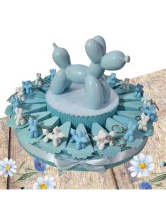 Bomboniere Battesimo cagnolini palloncini bimbo portachiavi torta portaconfetti