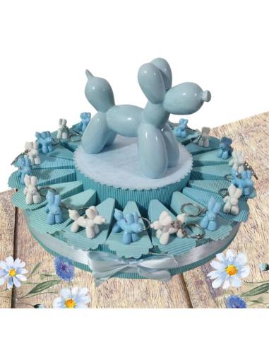 Bomboniere Battesimo cagnolini palloncini bimbo portachiavi torta portaconfetti