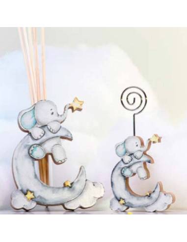 Bomboniere Battesimo elefante Cuorematto mezzaluna