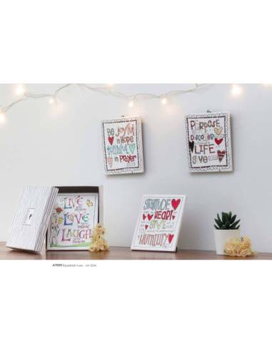 Cuorematto bomboniere quadretti tema felicità Kharma Living