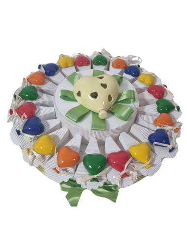 Bomboniere compleanno palloncino cuore torta portaconfetti