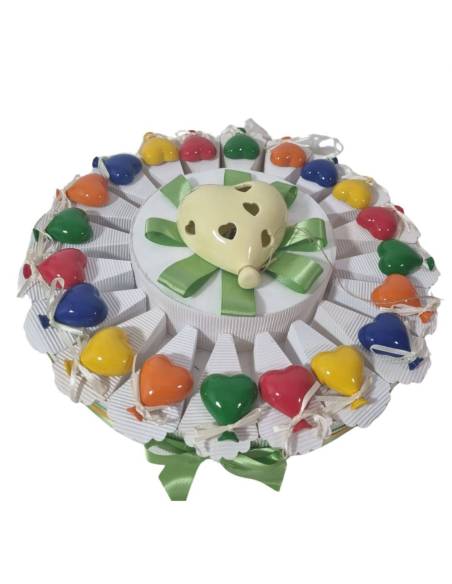 Bomboniere compleanno palloncino cuore torta portaconfetti