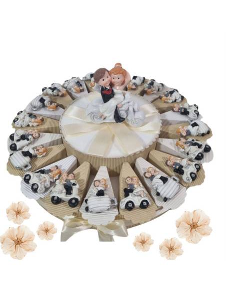 Torta bomboniere matrimonio tema viaggio sposi calamita