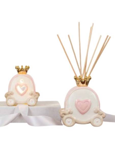 Diffusori per ambienti bomboniere Cuorematto tema principessa carrozze