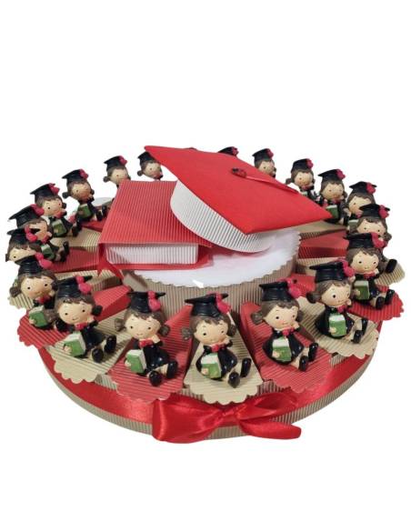 Bomboniere laurea originali torta portaconfetti bimba laureata