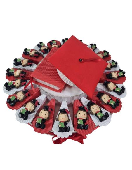 Bomboniere laurea originali torta portaconfetti bimba laureata calamita