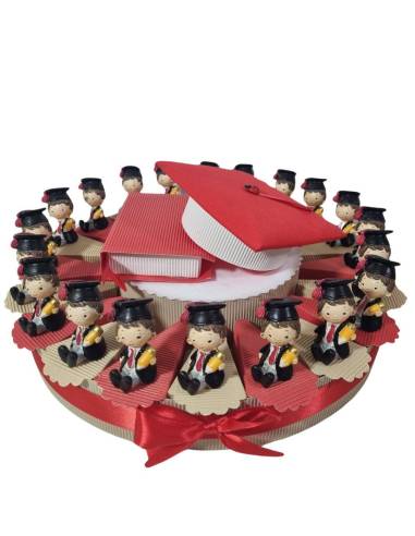 Bomboniere laurea originali torta portaconfetti bimbo laureato