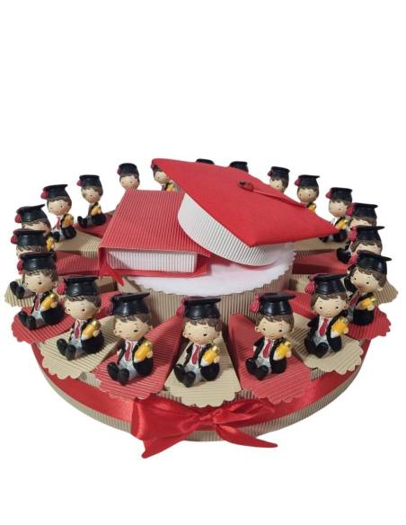 Bomboniere laurea originali torta portaconfetti bimbo laureato
