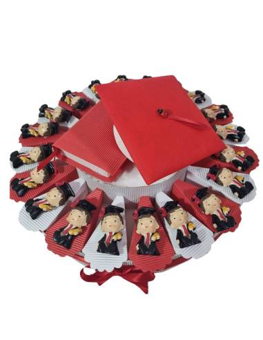 Bomboniere laurea originali torta portaconfetti bimbo laureato calamita