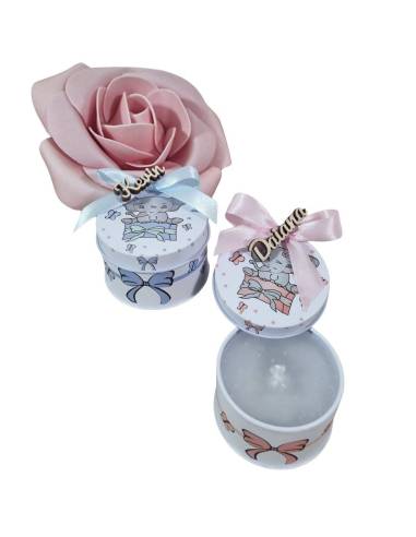 Candele Bomboniere Battesimo elefante personalizzati con nome