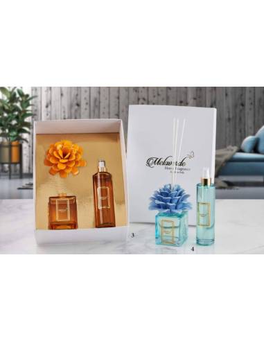 Melaverde bomboniere shop online profumatore e profumo fiore in ceramica