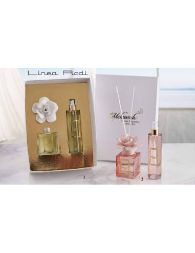 Bomboniere eleganti Melaverde scatola diffusore e profumo fiore ceramica