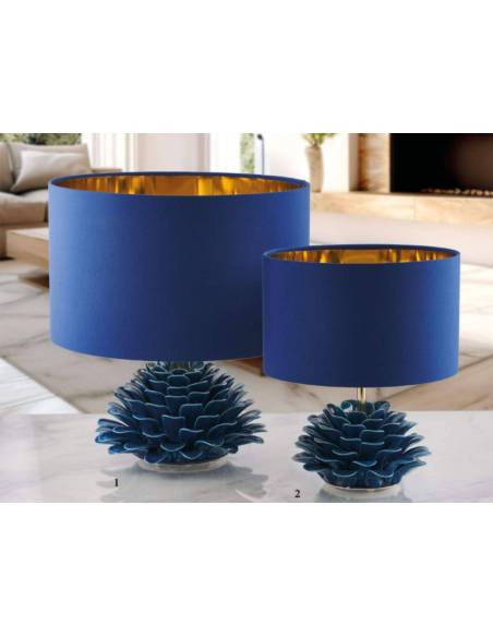 Melaverde bomboniere lampada fiore blu in ceramica