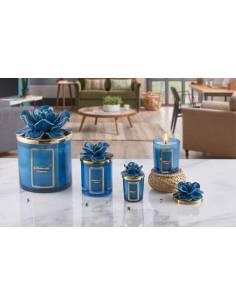 Candele Melaverde bomboniere shop online fiore blu in ceramica
