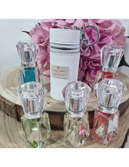 Mini profumi Bomboniere di cristallo con astuccio portachiavi