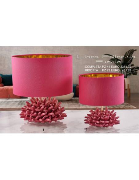Lampade Melaverde bomboniere corallo in ceramica fucsia
