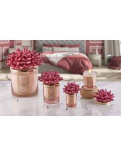 Candele profumate Melaverde bomboniere corallo fucsia in ceramica