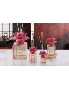 Profumatore ambiente Melaverde bomboniere fiore in ceramica fucsia