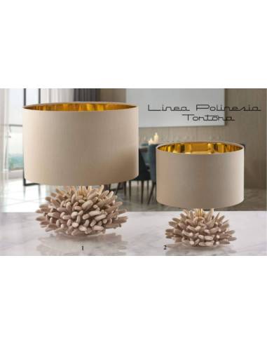 Lampade da tavolo tema mare corallo bomboniere ceramica tortora Melaverde